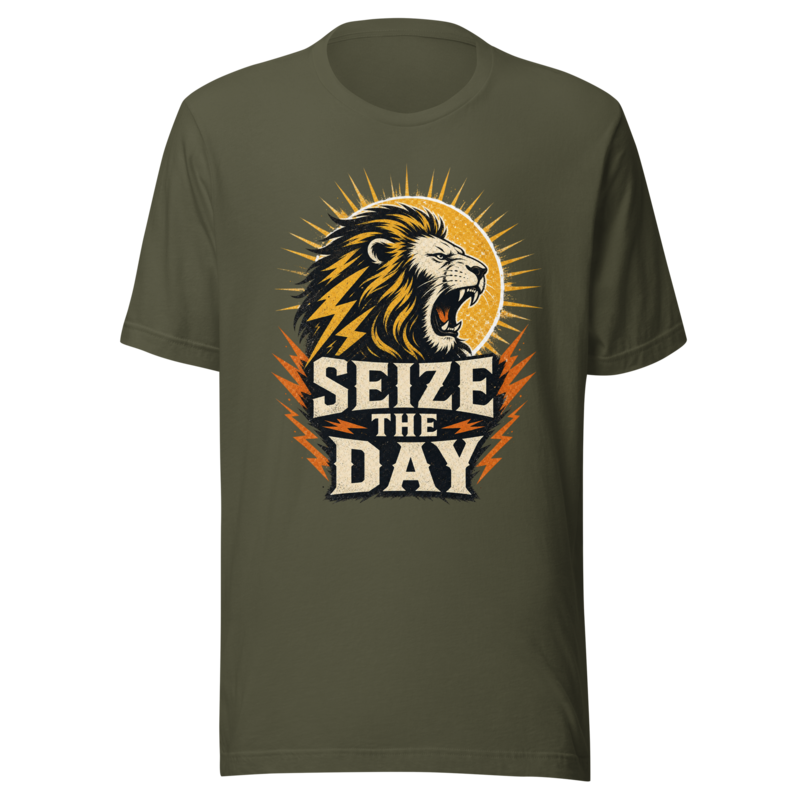 Seize The Day Lion Strength T-Shirt Artwork