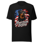 American Strong Rottweiler Flag Shirt - Black front mockup