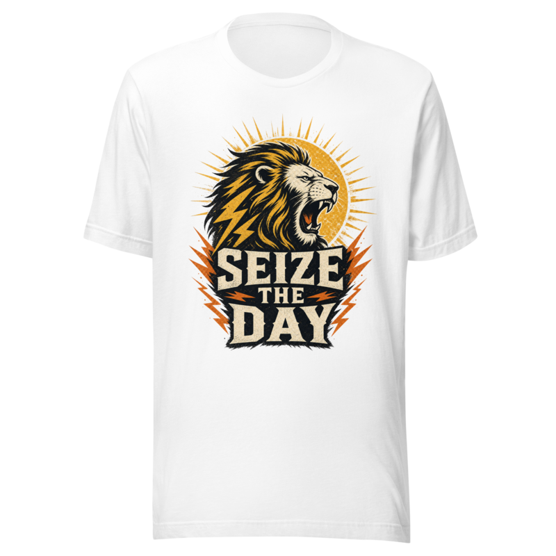 Seize The Day Lion Strength T-Shirt Artwork